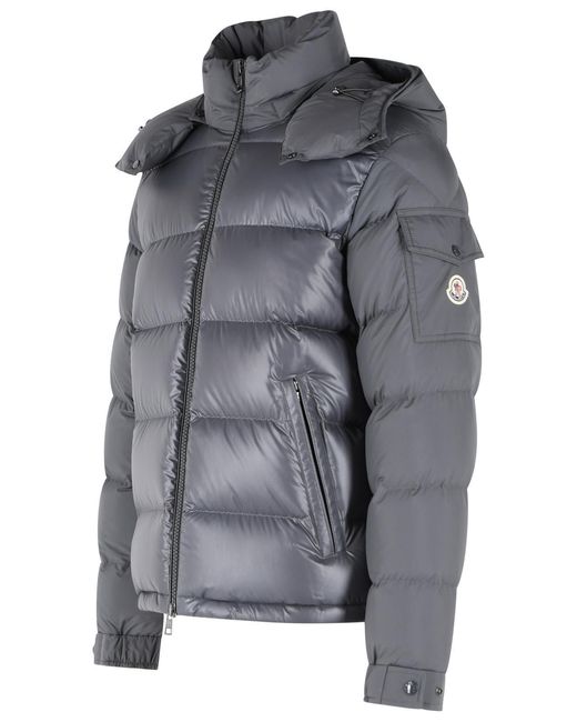 Moncler Gray 'Maya' Polyester Short Down Jacket for men
