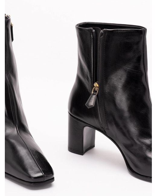 Prada White Leather Booties