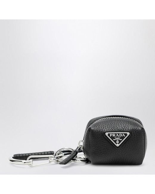 Prada Black Leather Bag Charm for men