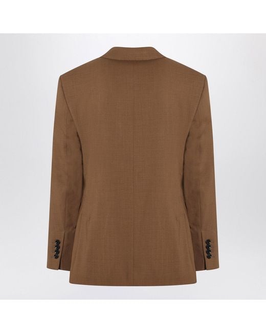 AMI Brown Hazelnut Single-Breasted Jacket for men