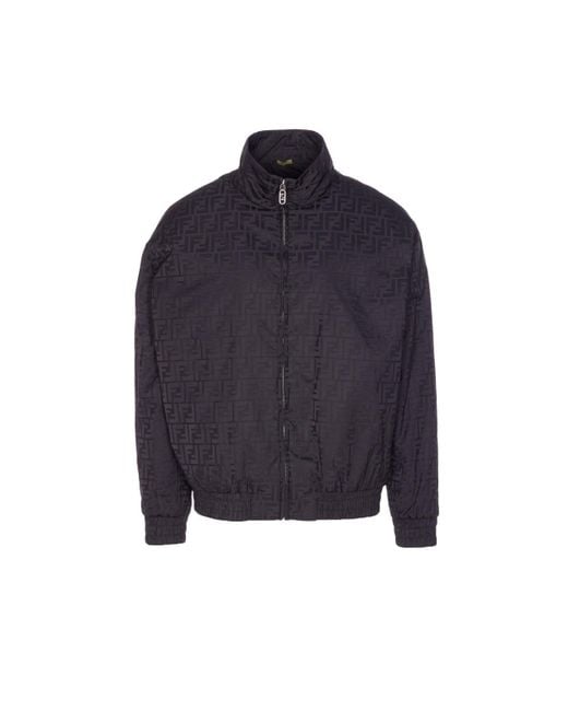 Fendi Blue Ff Nylon Bomber for men
