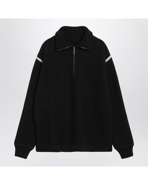 Maison Margiela Black Half-Zip Sweater for men