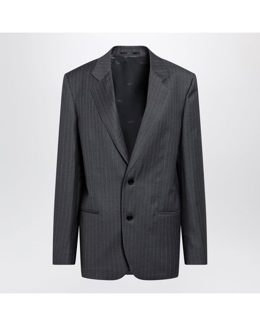Gucci Blue Light Pinstripe Wool Jacket