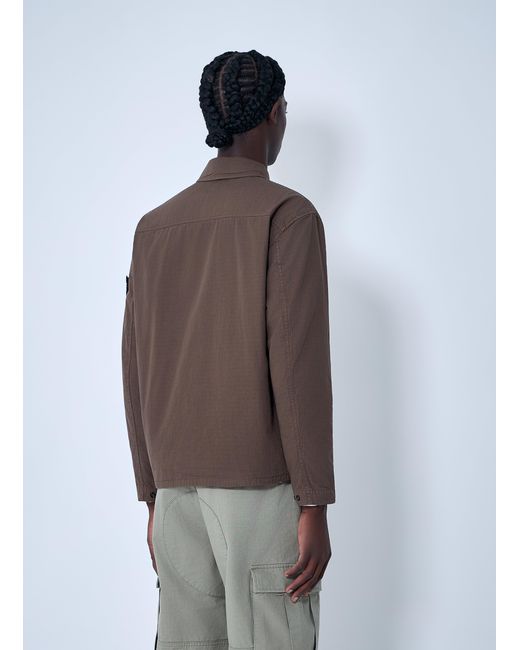 Stone Island Brown Logo Patch Jacket for men