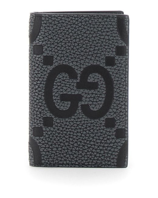 Gucci Gray 'Jumbo' Card Holder With Maxi Double G Logo On The Front for men