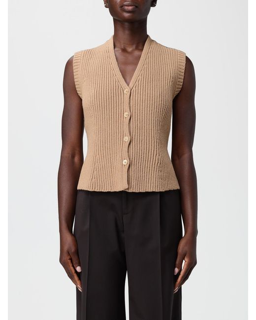 Max Mara Black Waistcoat Camel
