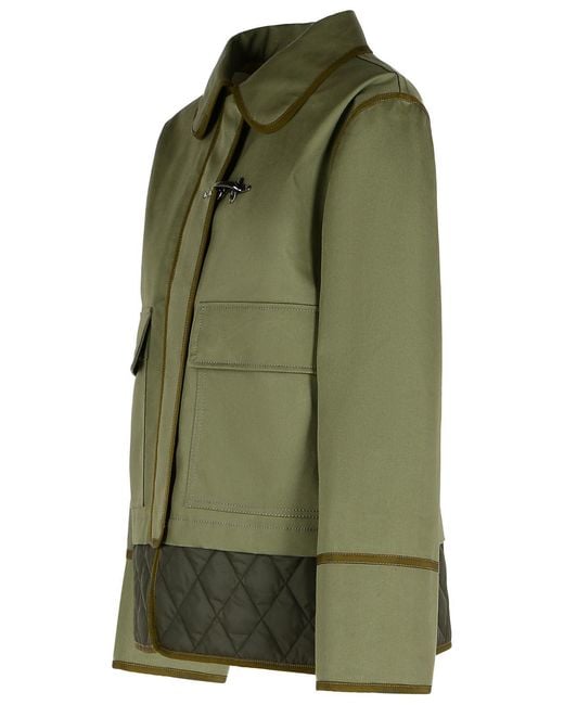 Fay Green Cotton Blend Jacket
