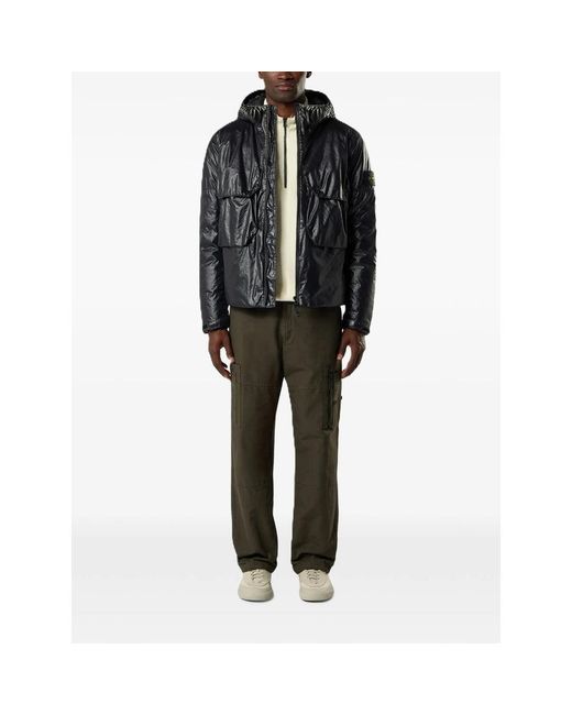 Stone Island Black Jackets for men
