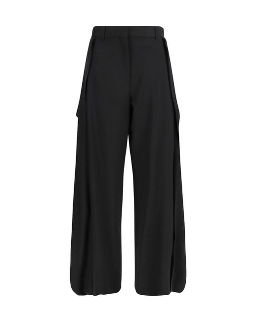 Loewe Black Draped Wool Pants
