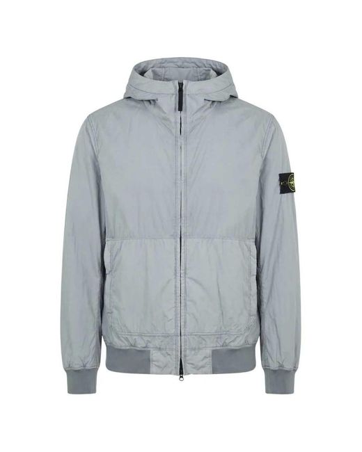 Stone Island Blue Logo-Patch Jacket for men