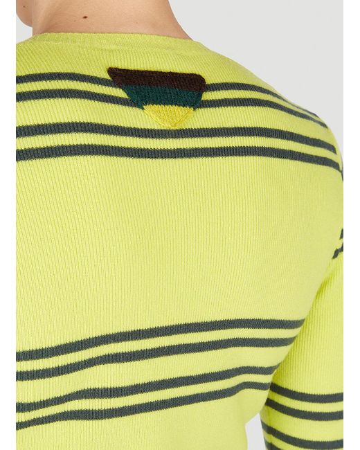 Prada Yellow Stripe Sweater for men