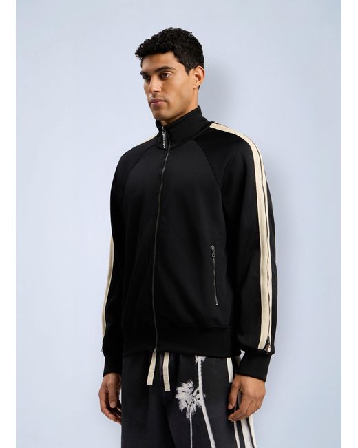 Palm Angels Black Performance Zip-Up Track Jacket for men