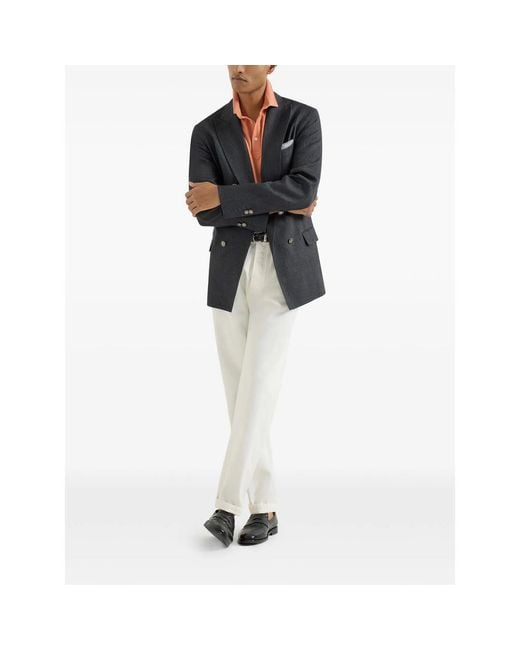 Brunello Cucinelli Orange Polo Shirts for men