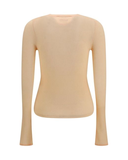 Chloé White Chloé Ribbed Wool Sweater
