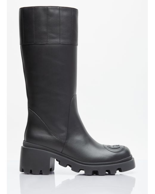 ブーツその他 GUCCI SIGNORINA BLACK LEATHER BOOT Leather boots Gucci Black size 7 US in Leather - 48829653