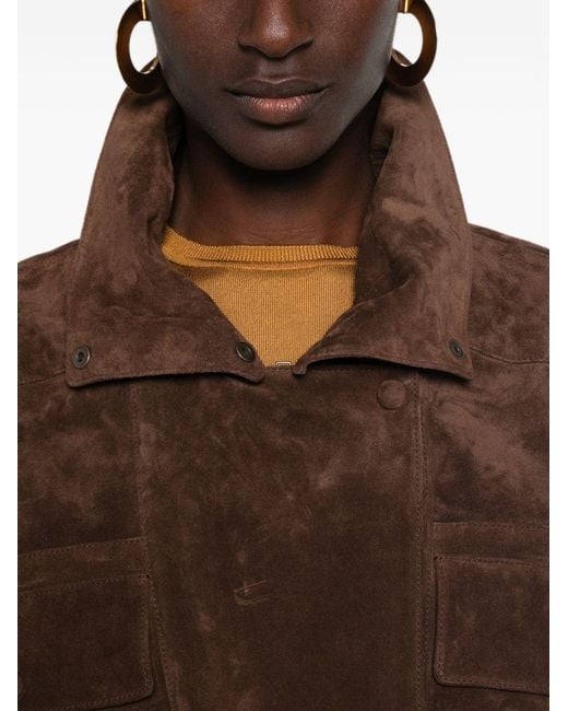 Saint Laurent Brown Leather Blouson Jacket