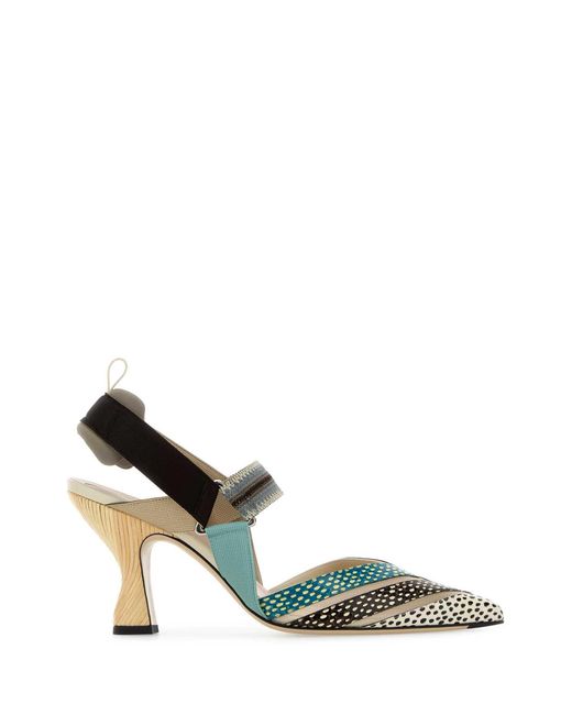 Fendi Multicolor Slingback Heels