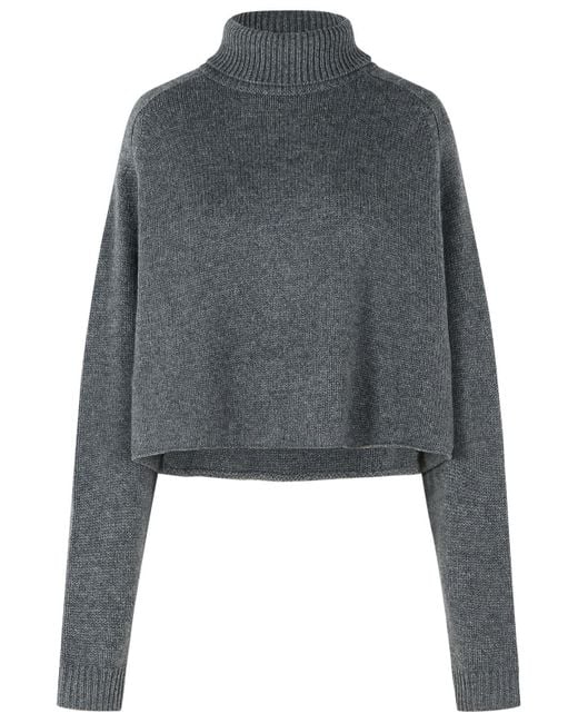 Lisa Yang Gray 'Cathie' Dark Cashmere Turtleneck Sweater