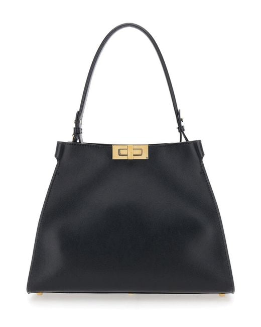 Fendi Black Way' Tote Bag With Removable Handle And Turn Lock