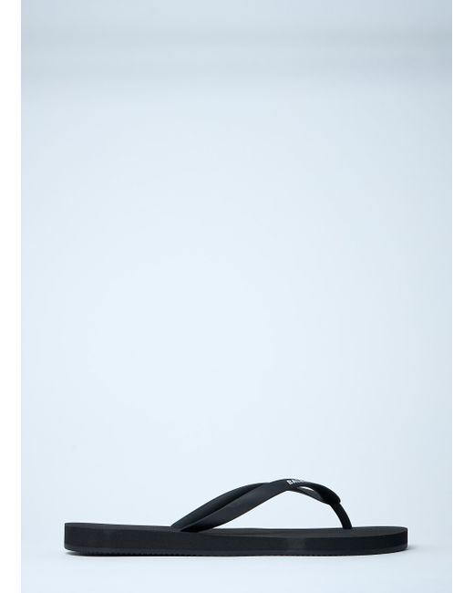 Balenciaga Blue Logo Motif Flip Flops