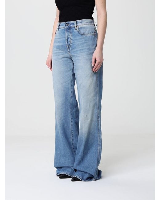 Gucci Blue Cotton Denim Wide-Leg Jeans