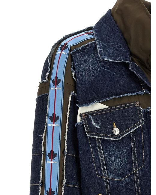DSquared² Blue Multilayer Denim Jacket for men
