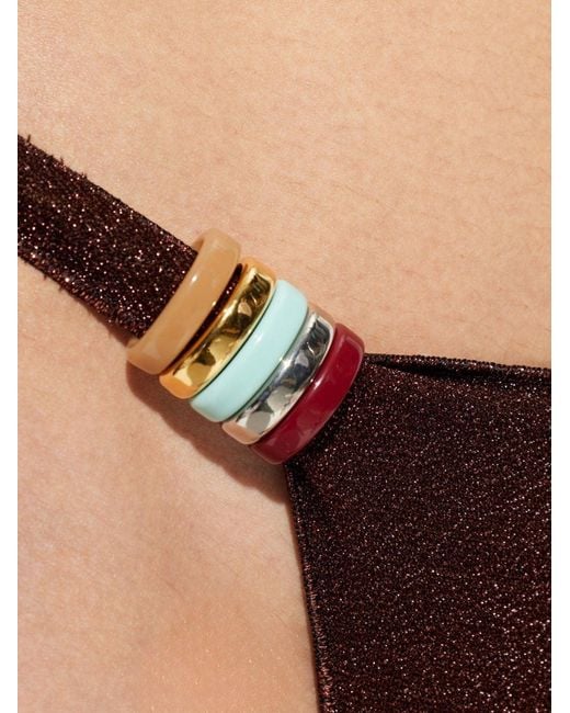 Oseree White Bikini Lumiere Multi Ring