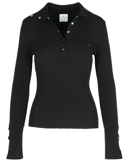 Courreges Black Polyester Blend Sweater