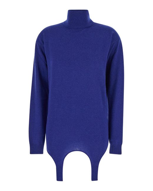 Saint Laurent Blue Garter Turtleneck Sweater for men