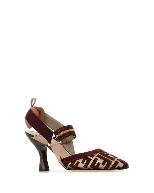 Fendi Brown Slingback Heels