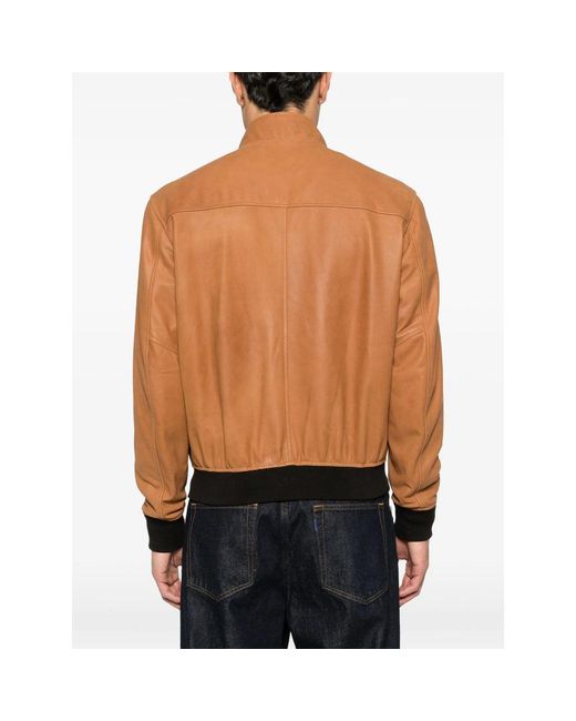 Tagliatore Brown Ice Zip-Up Jacket for men
