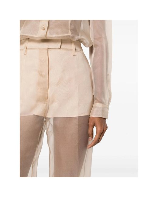 Prada White Neutrals Trousers