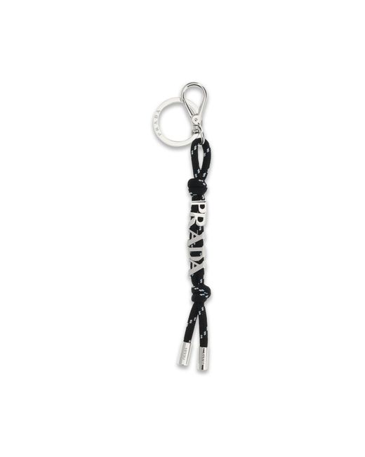 Prada White Speedrock Keychain for men