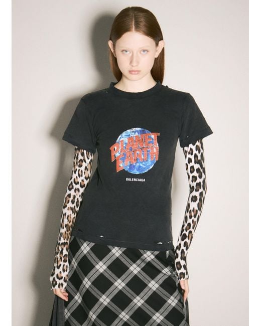 BALENCIAGA PLANET EARTH DOUBLE SLEEVE ロンT ロゴ 長袖 BALENCIAGA PLANET EARTH DOUBLE SLEEVE ロンT ロゴ 長袖