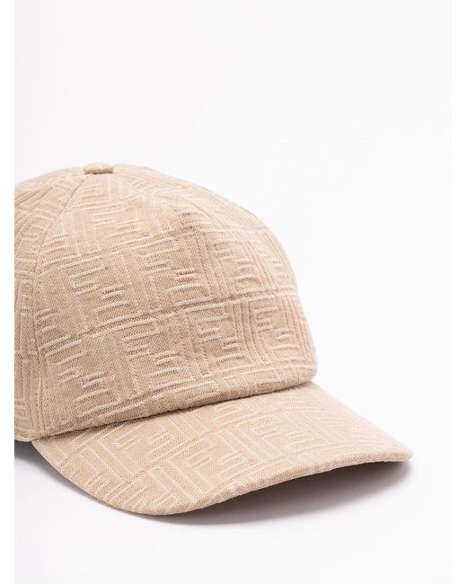 Fendi Natural 'Denim Ff' Baseball Cap for men