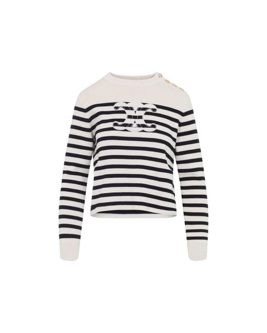 Céline White Triomphe Pullover