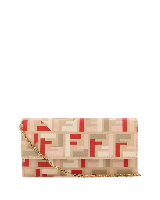 Fendi Pink Printed Canvas Continental Wallet