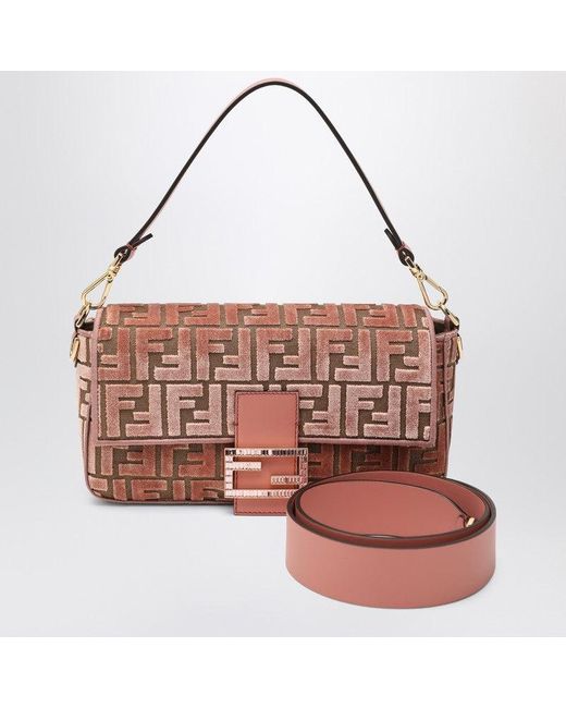 Fendi Pink Velvet Baguette