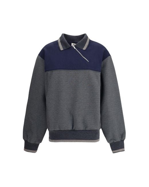 Miu Miu Blue Zip Polo Sweatshirt