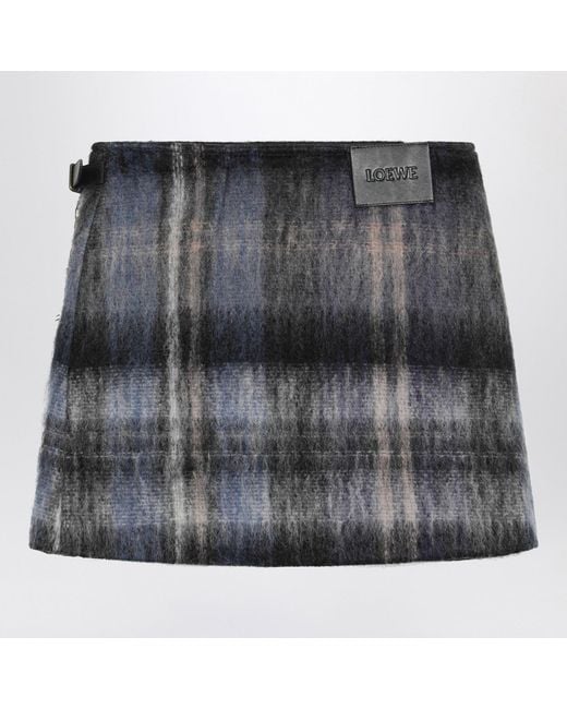 Loewe Black Checked Mini Skirt
