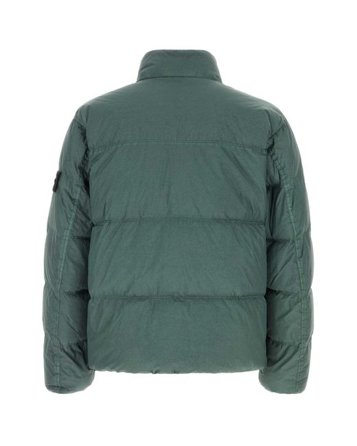 Stone Island Green Nylon Down Jacket for men