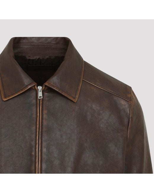 Prada Brown Leather Jacket for men