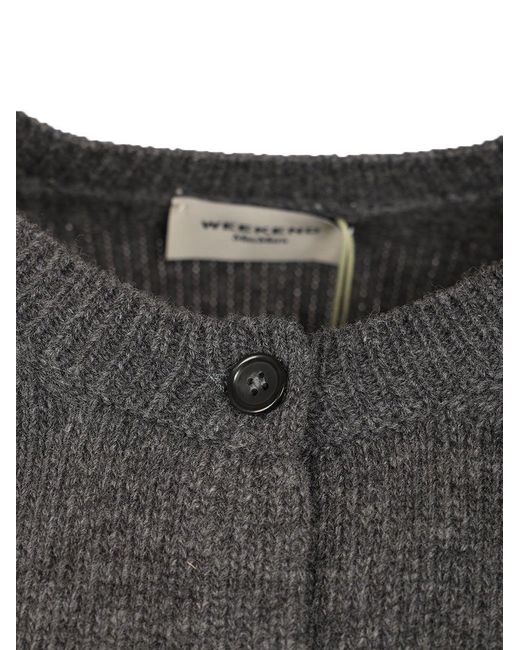 Weekend by Maxmara Gray Button-Down Cardigan