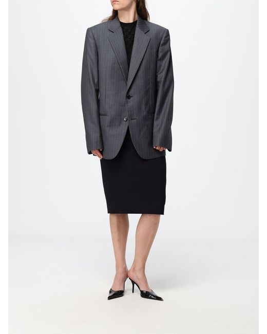 Gucci Gray Pinstripe Wool Single-Breasted Blazer With Peak Lapels