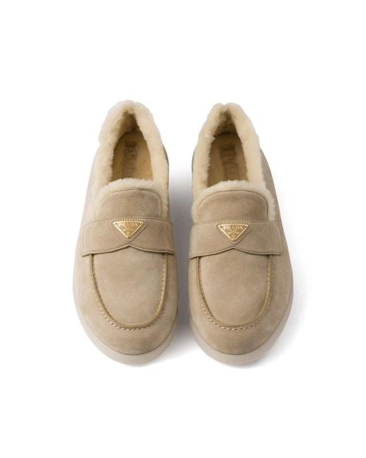Prada Natural Neutrals Loafers for men