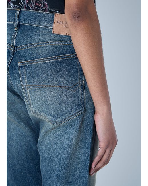 Balenciaga Blue Logo Patch Jeans