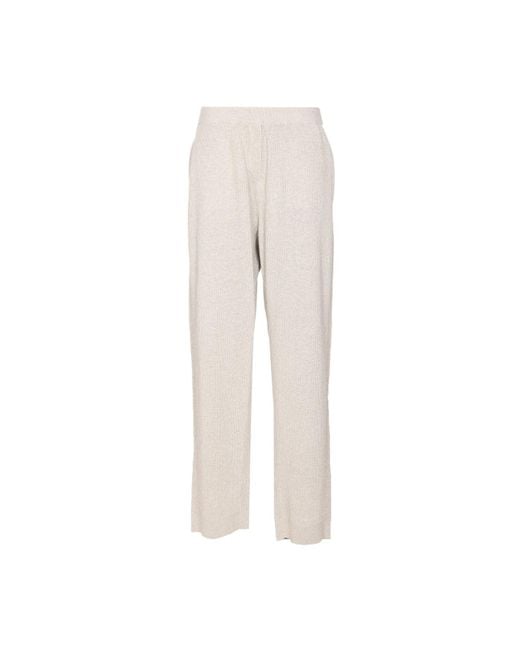 Brunello Cucinelli Natural Vanise' Sparkling Knitted Trousers