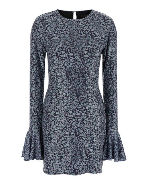 ROTATE BIRGER CHRISTENSEN Blue Mini Backless Dress With All-Over Sequins for men