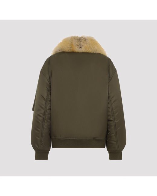 Saint Laurent Green Shearling Bomber