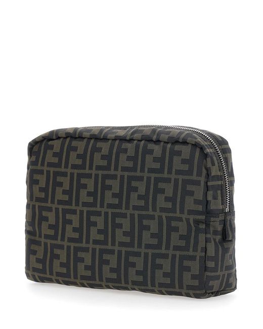 Fendi Gray Pouch With Zip Closure for men